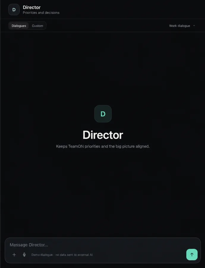Preview of the TeamON Staff workspace